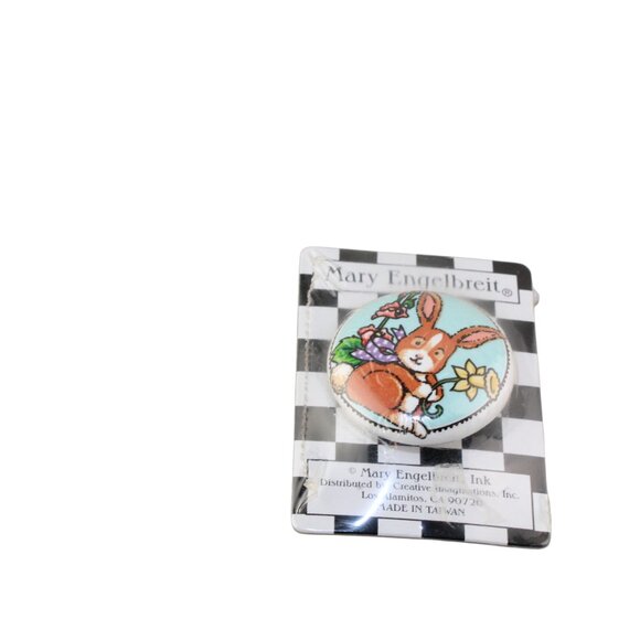 Mary Engelbreit Bunny with flowers Ceramic Drawer Pull Cabinet Knob - Picture 10 of 17